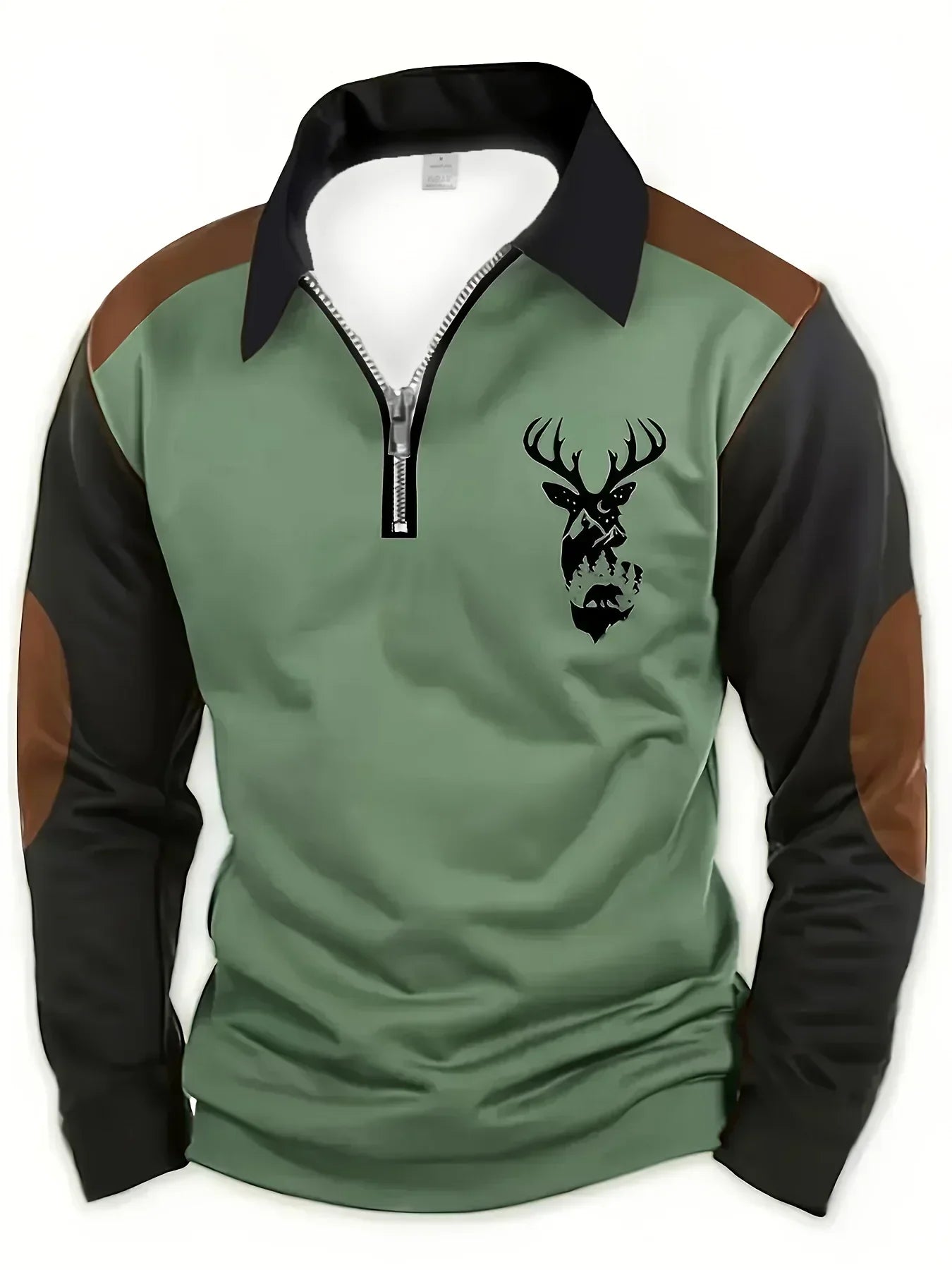 Men's Colour Block Sweatshirt Jumper | Quarter Zip