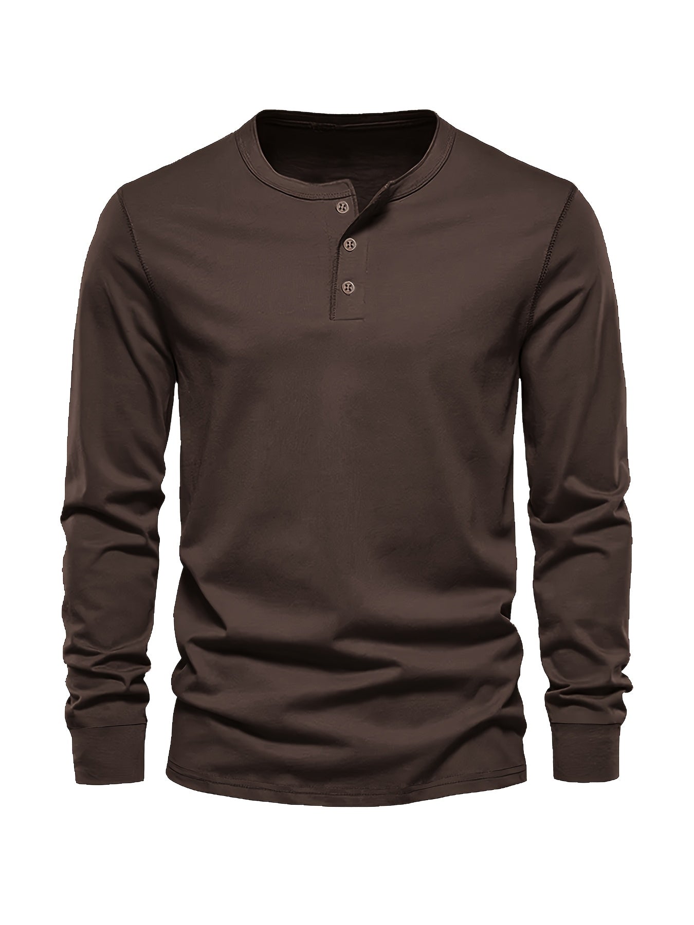 Men's Long Sleeve Henley T-Shirt | Button