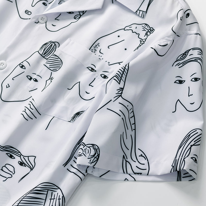 Men's Printed Short Sleeve Shirt | Cuban Collar