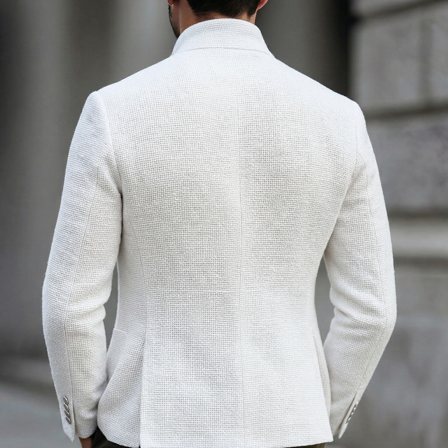 Men's Grandad Collar Blazer | Long Sleeve