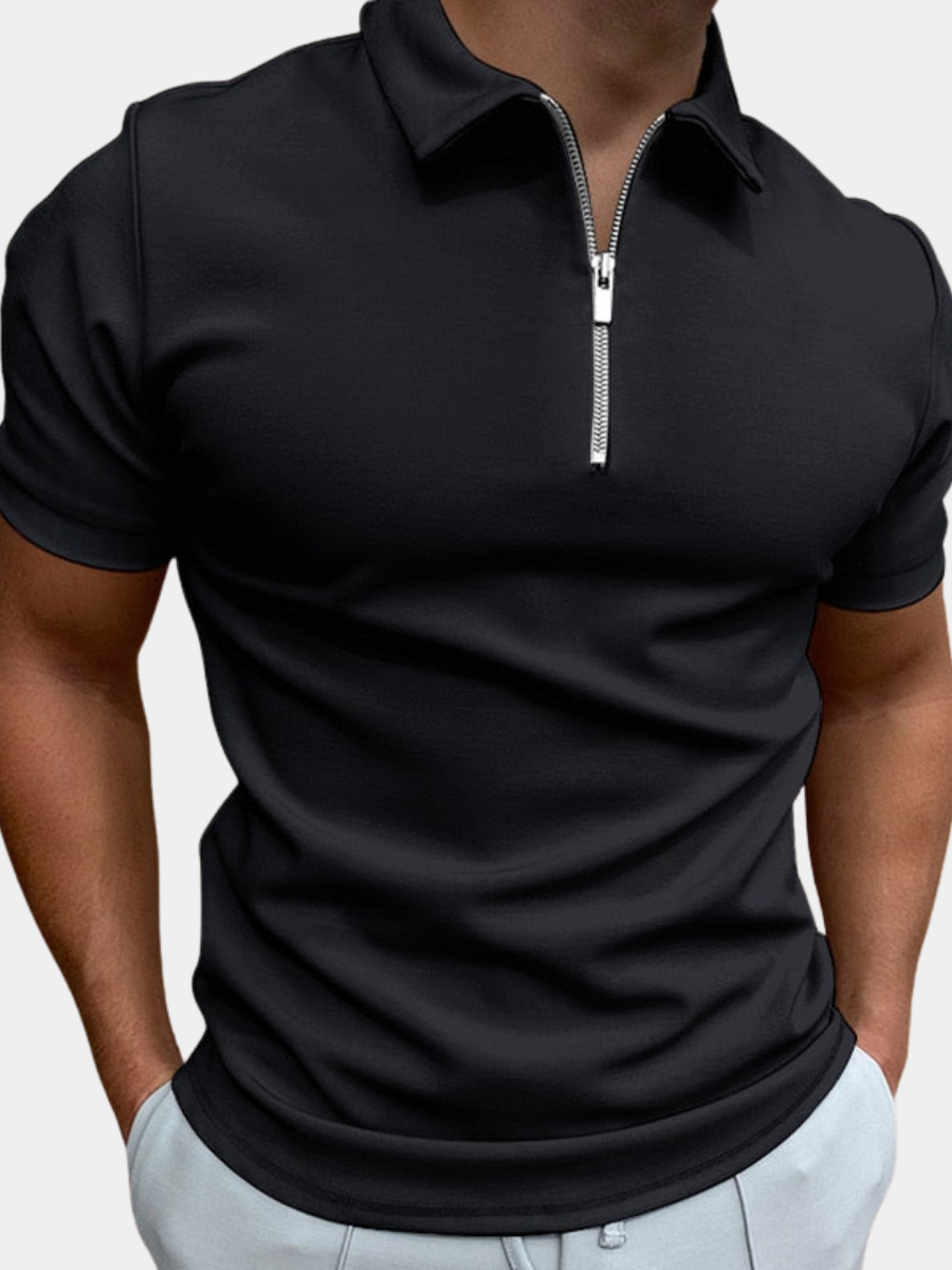 Men's Collar Polo Shirt | Zip Neck