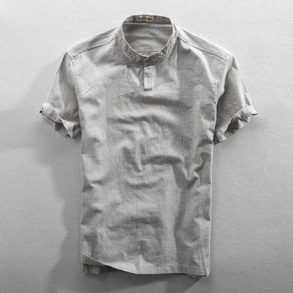 Men's Grandad Collar Shirt | Short Sleeve