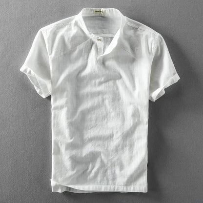 Men's Grandad Collar Shirt | Short Sleeve