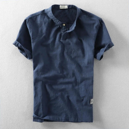 Men's Grandad Collar Shirt | Short Sleeve