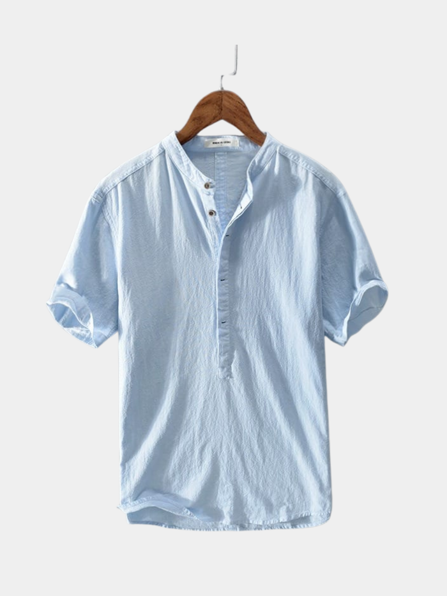 Men's Grandad Collar Shirt | Popover