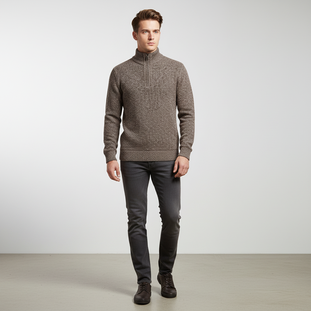 Basil | Turtleneck Pullover Half Zip Jumper