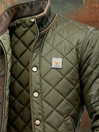 Cedric | Contrast Collar Quilted Bomber Jacket