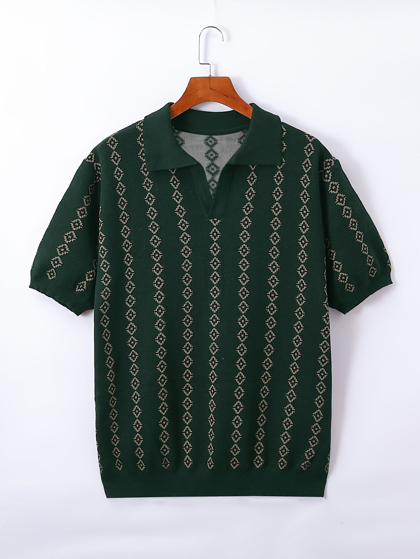 Lancelot Geometric Polo Shirt | V Neck