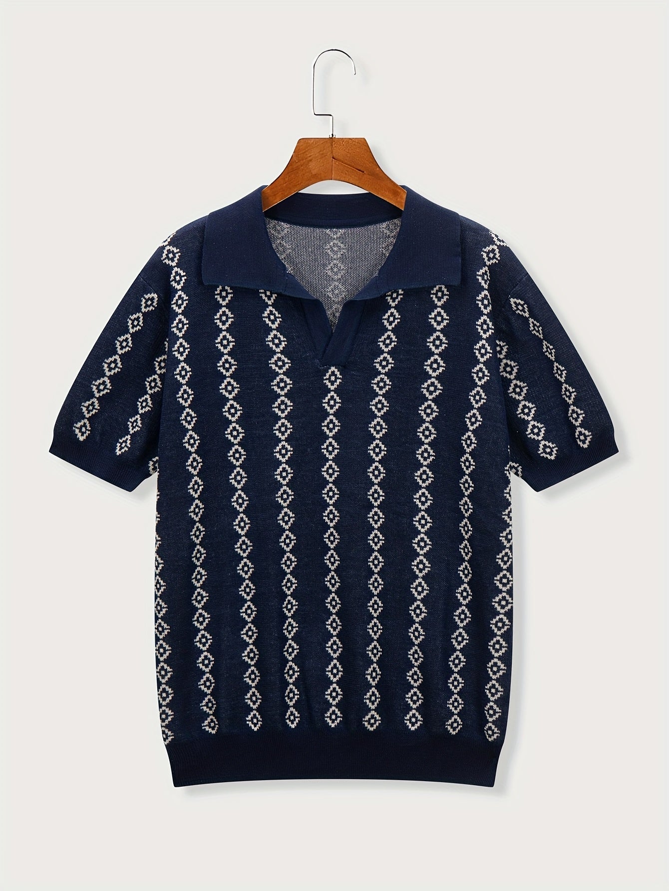 Lancelot Geometric Polo Shirt | V Neck