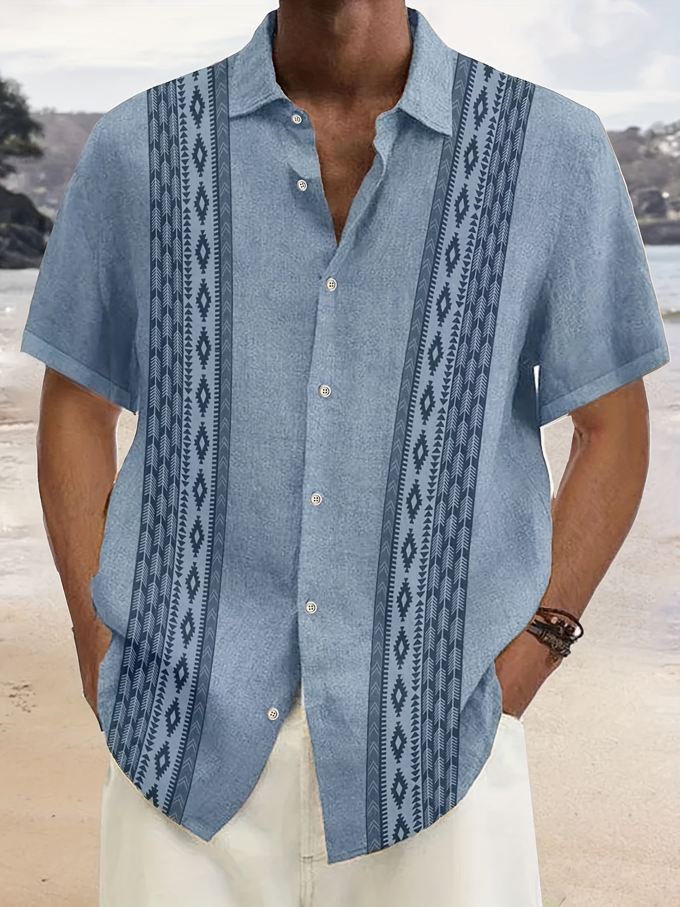 Men's Denim Designer Shirt | Short Sleeve