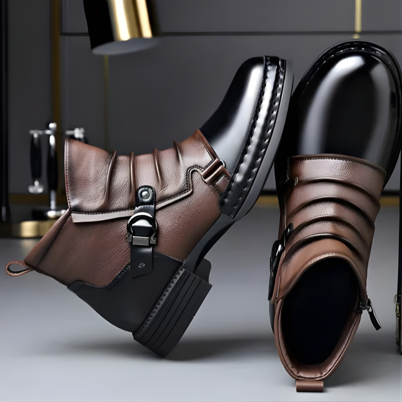 Men's Buckle Ankle Boots | Zip Up