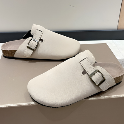 Men's Buckle Suede-Look Sliders | Slip On