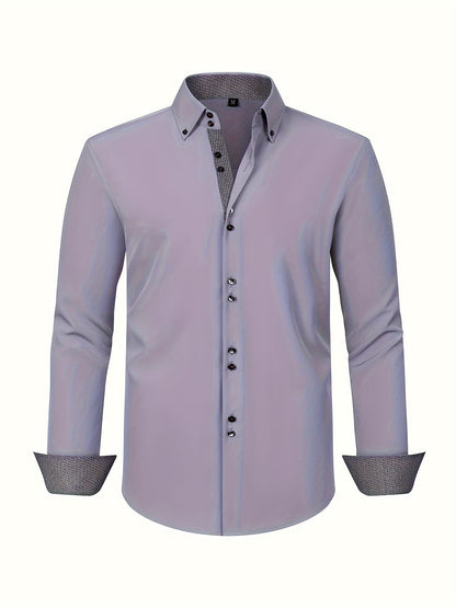 Men's Long Sleeve Button-Down Collar Shirt | Slim Fit