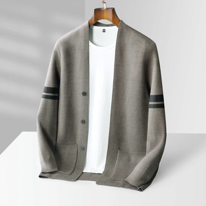 Men's Striped Cardigan | Button Up