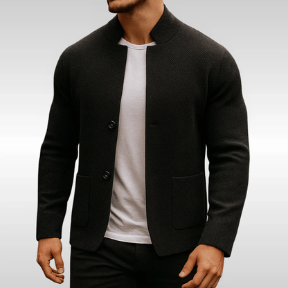 Men's Button Up Cardigan | Stand Collar
