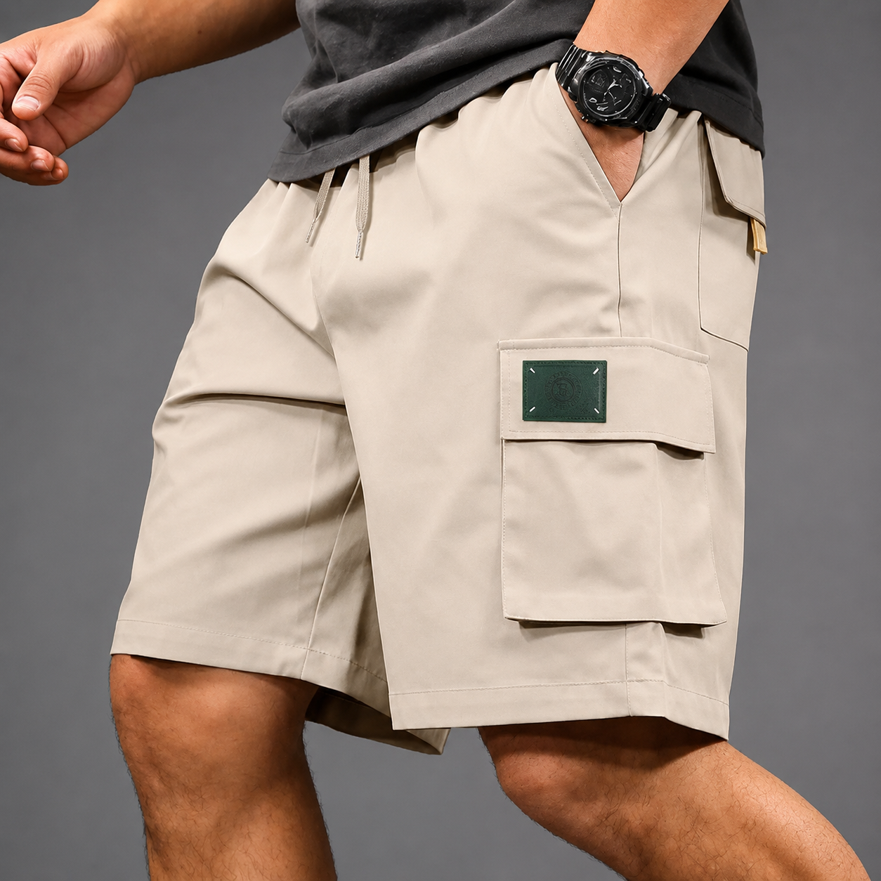 Men's Chino Cargo Shorts | Elastic Waist