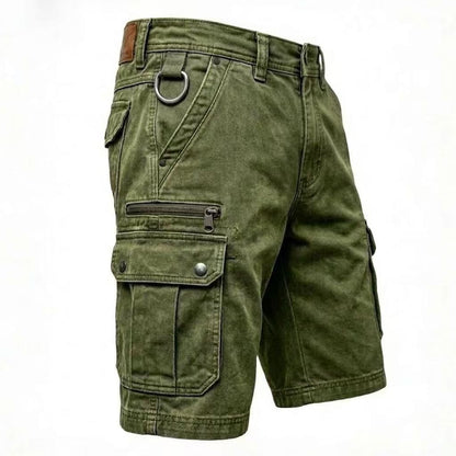Men's Washed Cargo Shorts | Zip Pocket