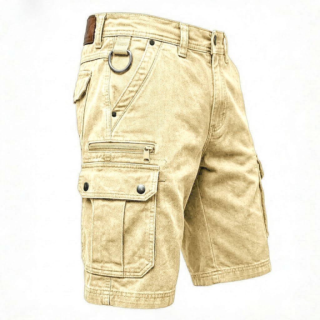 Men's Washed Cargo Shorts | Zip Pocket