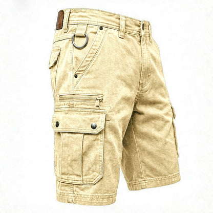 Men's Washed Cargo Shorts | Zip Pocket