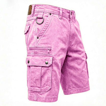 Men's Washed Cargo Shorts | Zip Pocket
