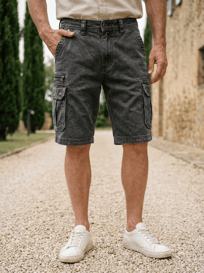 Men's Washed Cargo Shorts | Zip Pocket