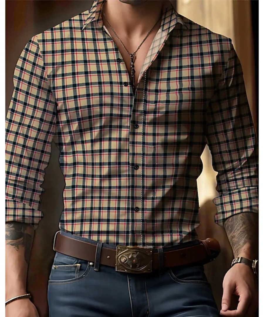 Men's Checked Shirt | Long Sleeve