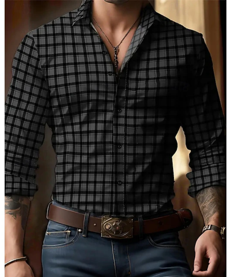 Men's Checked Shirt | Long Sleeve