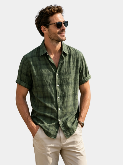 Men's Checked Shirt | Short Sleeve