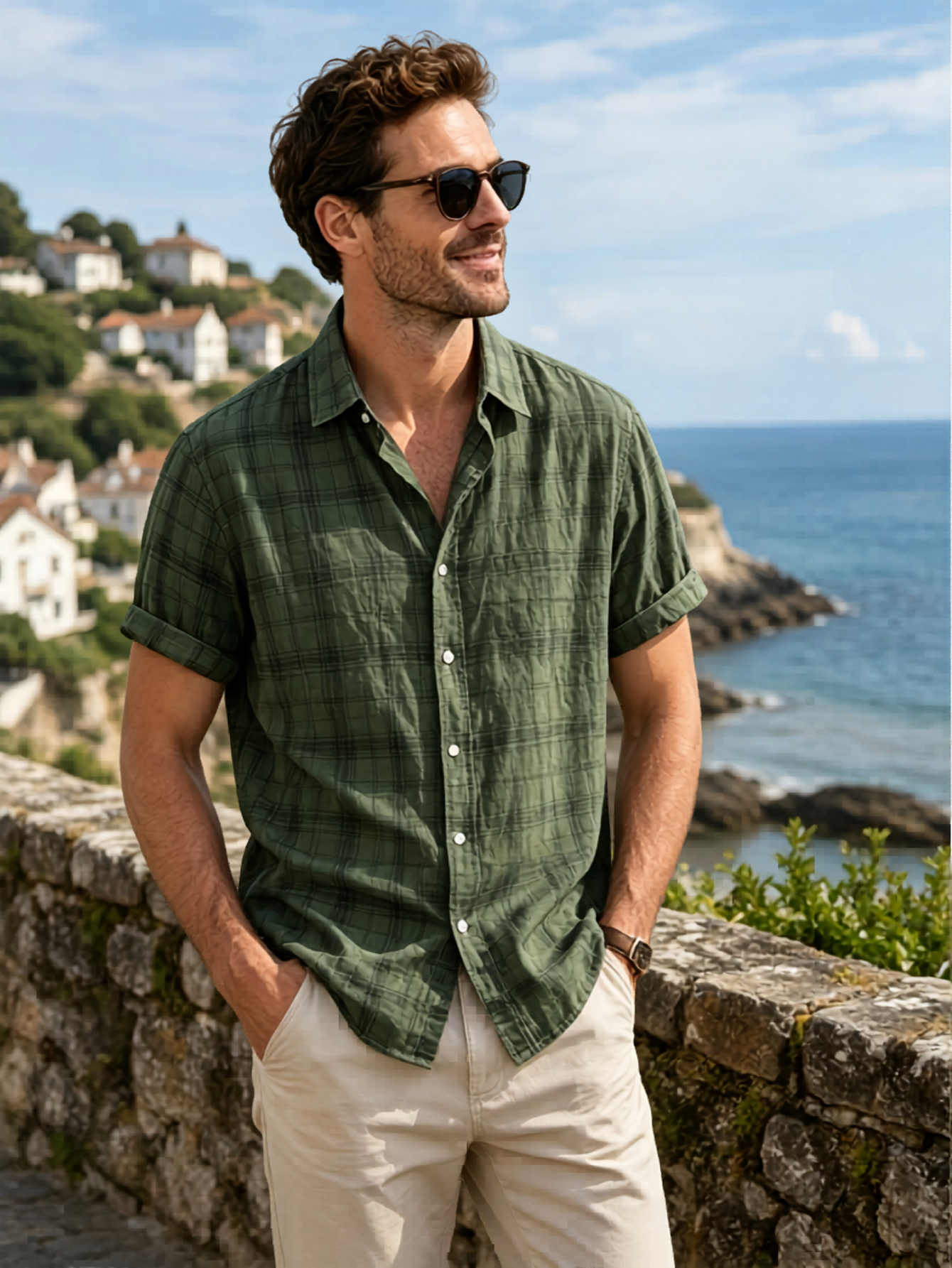 Men's Checked Shirt | Short Sleeve