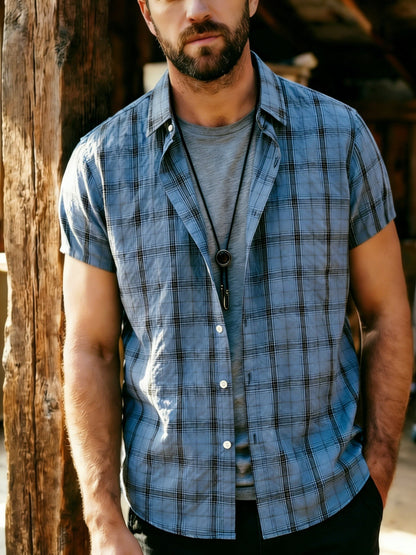Men's Checked Shirt | Short Sleeve