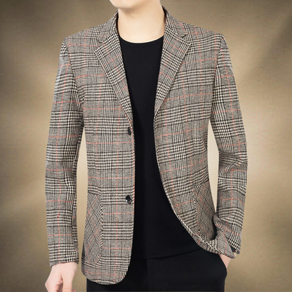 Men's Checked Tweed Blazer | Two Button