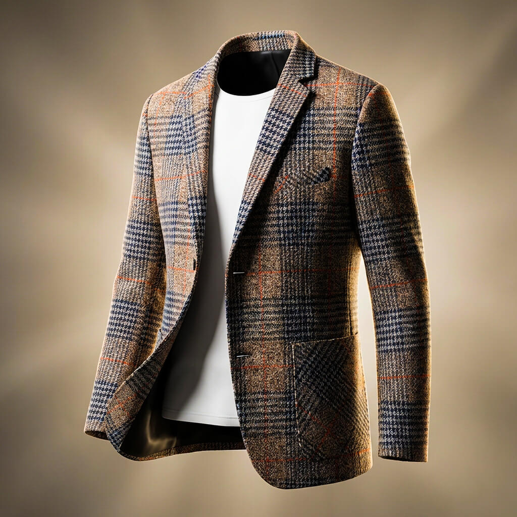 Men's Checked Tweed Blazer | Two Button