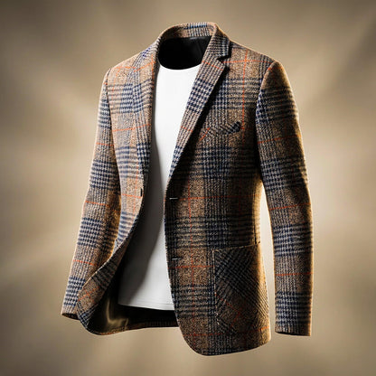 Men's Checked Tweed Blazer | Two Button