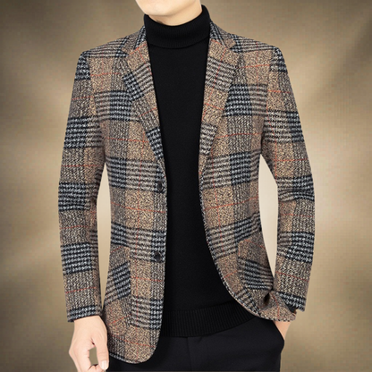 Men's Checked Tweed Blazer | Two Button