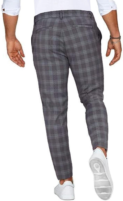 Men's Checked Slim Chino Trousers | Slim Fit