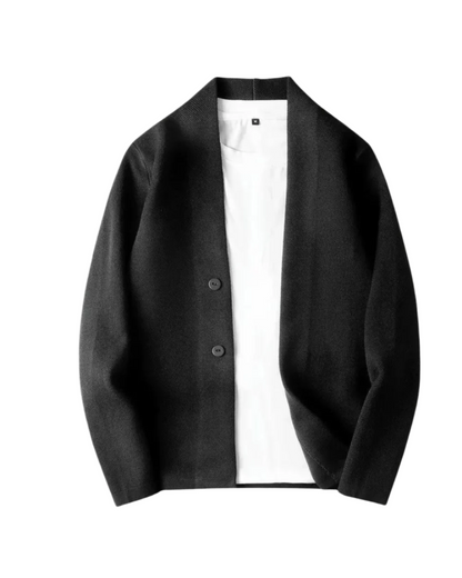 Men's Collarless Button Overshirt | Long Sleeve