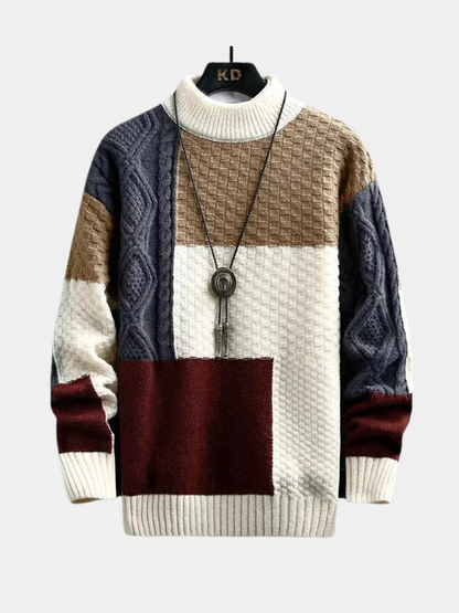 Men's Colour Block Jumper | Crew Neck