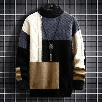 Men's Colour Block Jumper | Crew Neck