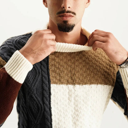 Men's Colour Block Jumper | Crew Neck