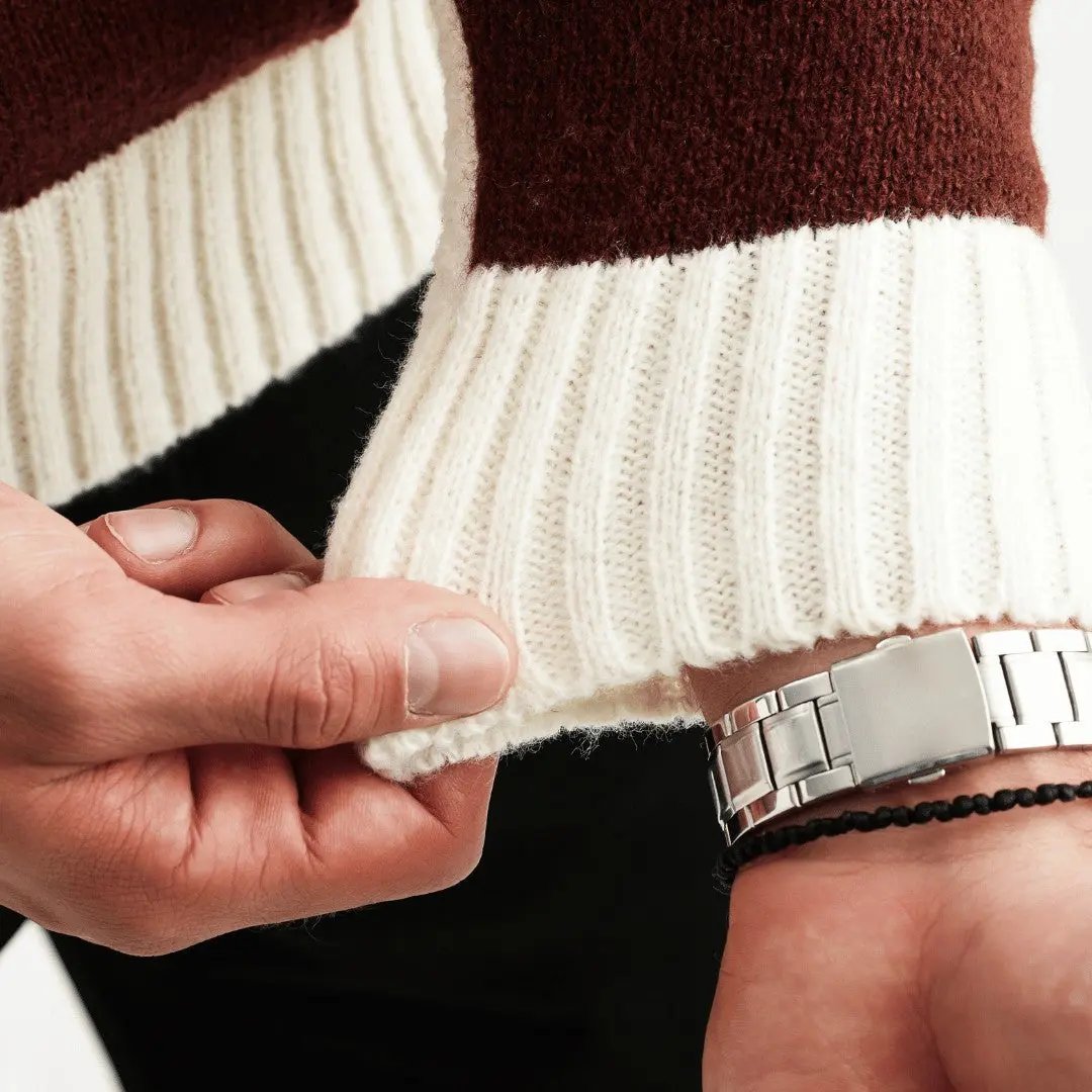 Men's Colour Block Jumper | Crew Neck