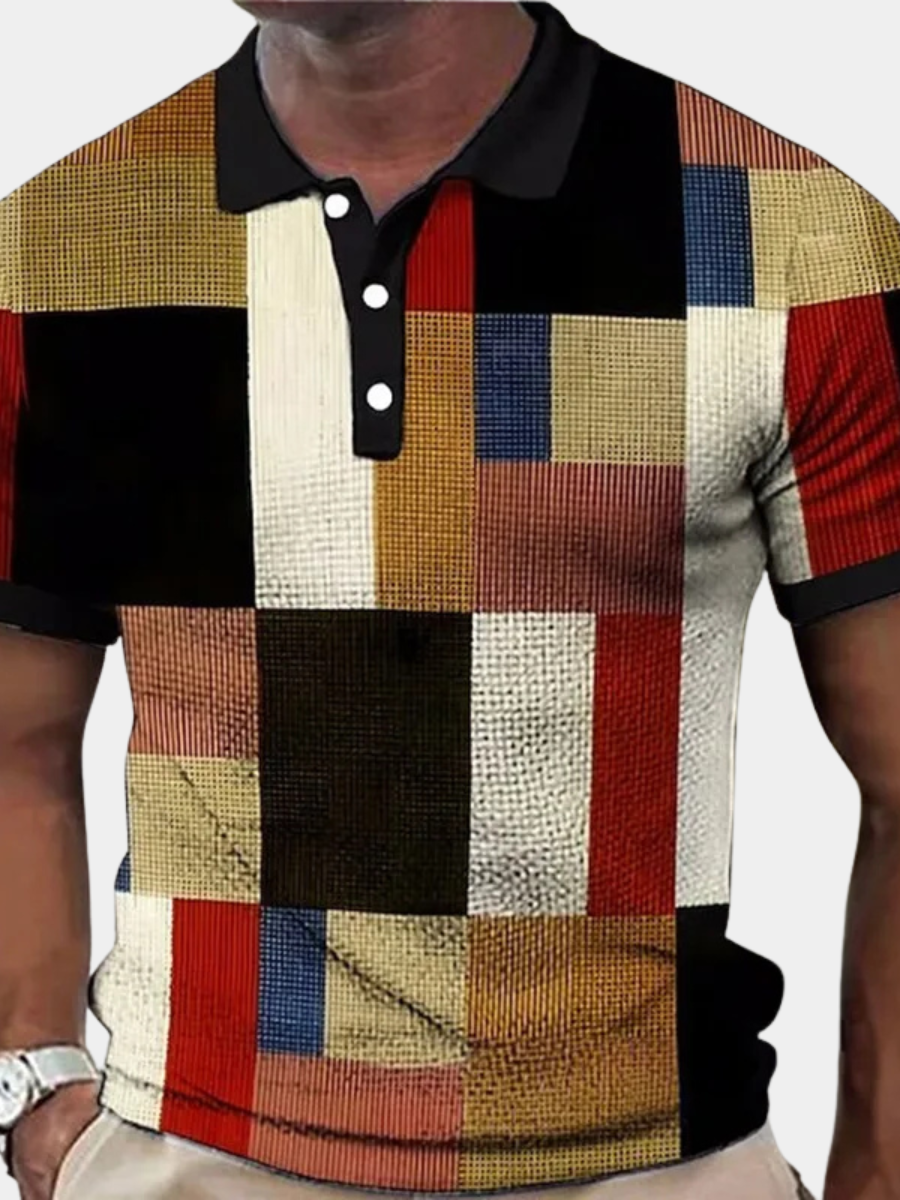 Men's Colour Block Polo | Short Sleeve