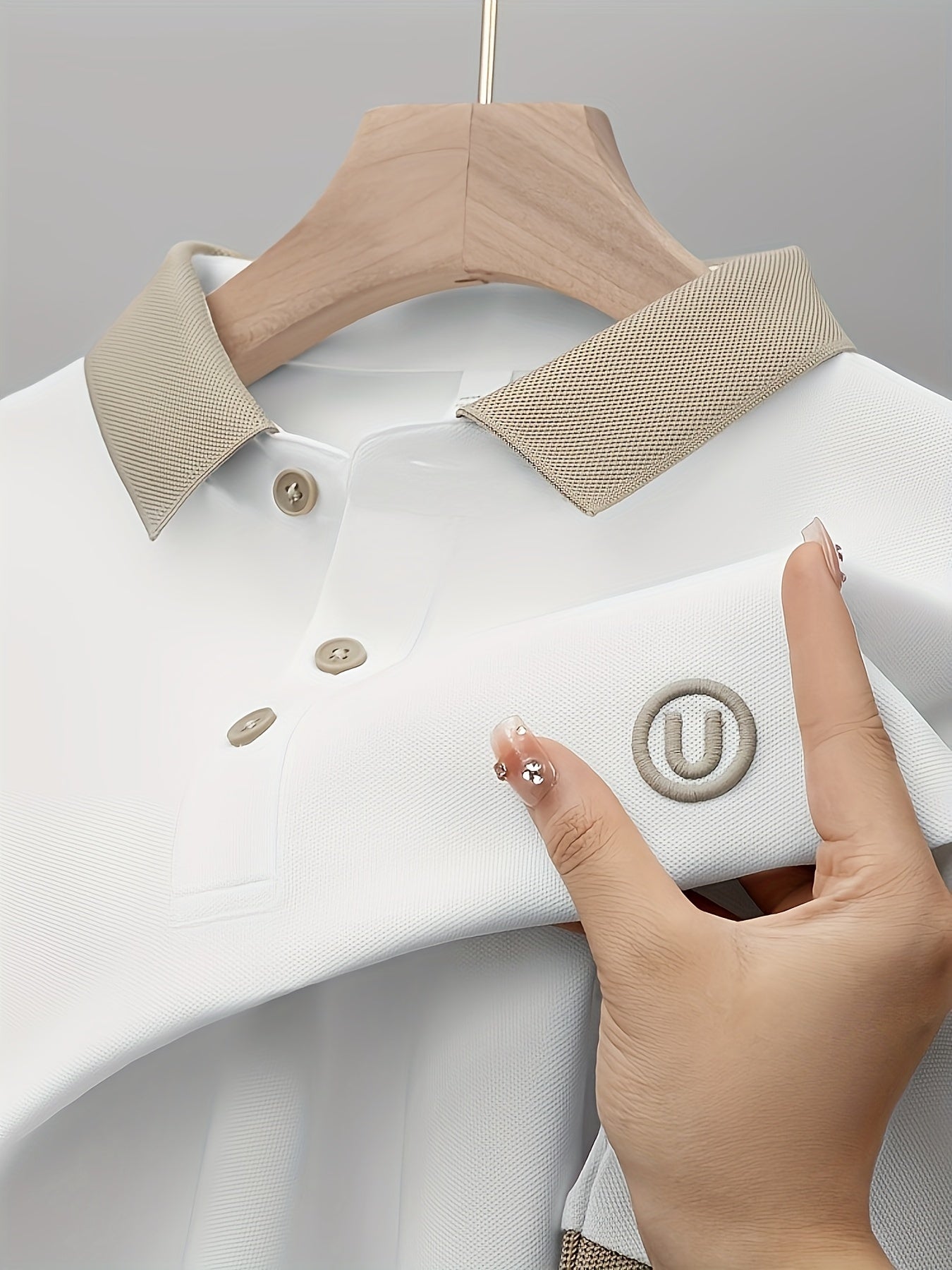 Men's Contrast Collar Polo | Long Sleeve