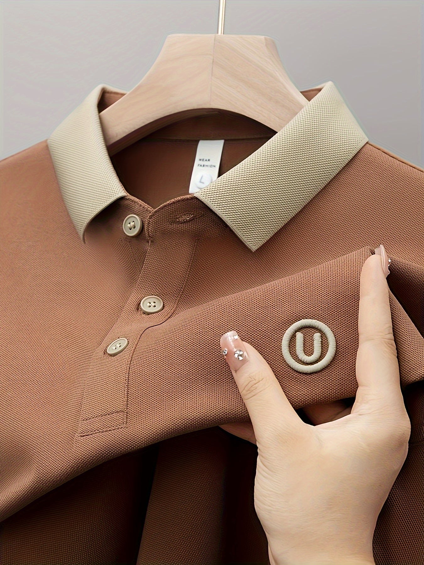 Men's Contrast Collar Polo | Long Sleeve