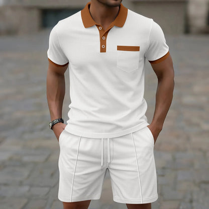 Men's Contrast Collar Polo Shirt | Short Sleeve