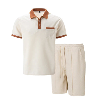 Men's Contrast Collar Polo Shirt | Short Sleeve