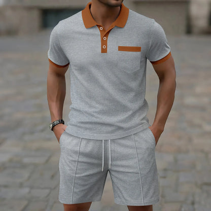 Men's Contrast Collar Polo Shirt | Short Sleeve
