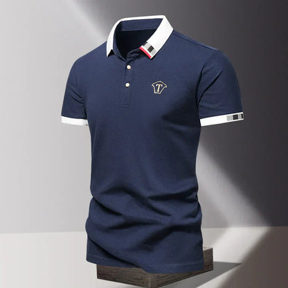 Men's Contrast Collar Tipped Polo Shirt | Short Sleeve