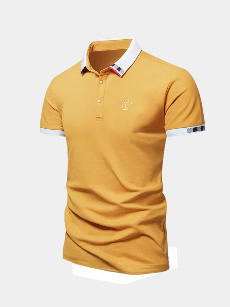Men's Contrast Collar Tipped Polo Shirt | Short Sleeve