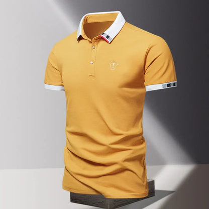 Men's Contrast Collar Tipped Polo Shirt | Short Sleeve