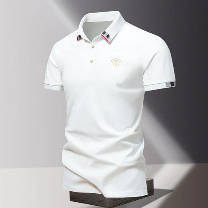 Men's Contrast Collar Tipped Polo Shirt | Short Sleeve